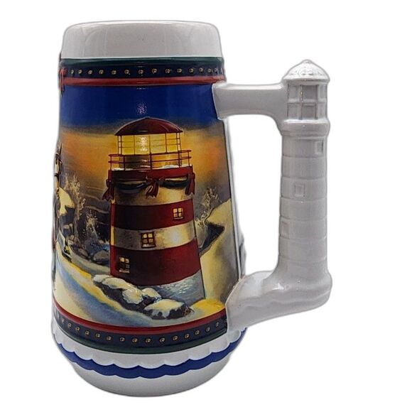 Vintage 2002 Budweiser Clydesdale Horses Christmas Holiday Beer Stein Mug - Picture 3 of 8